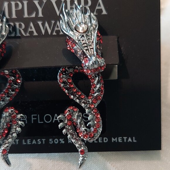 Simply Vera Wang Silver & Red Rhinestone Snake Necklace, Earrings & Ring - Picture 8 of 14